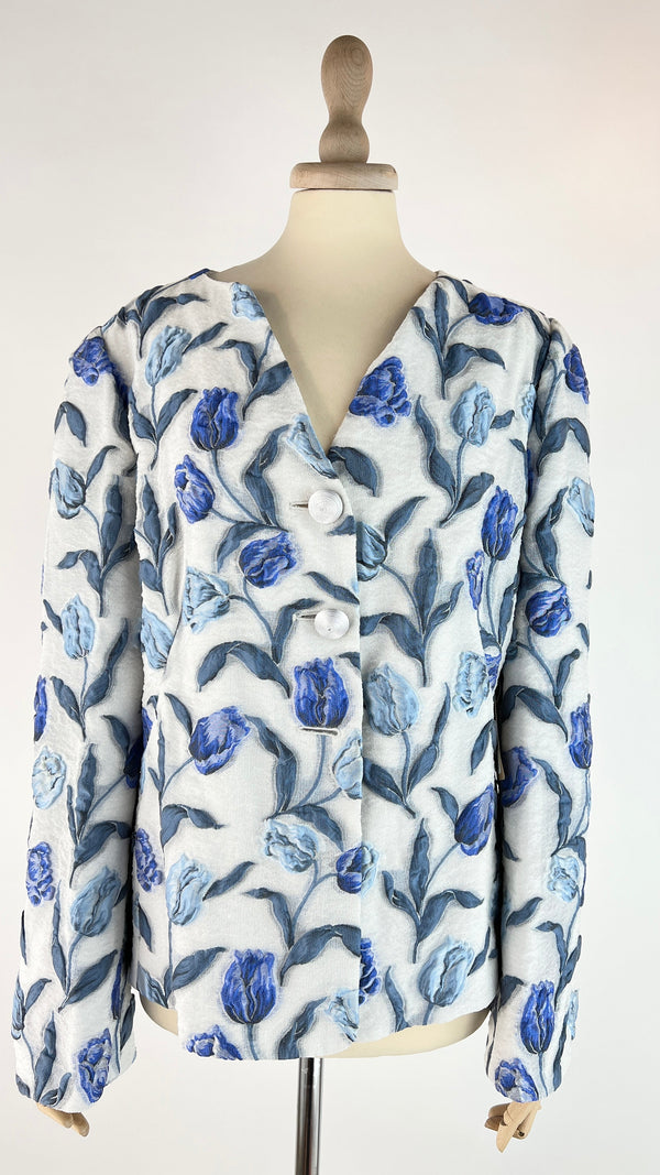 Giacca fiori a rilievo