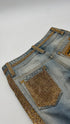 Jeans cropped dritti con strass