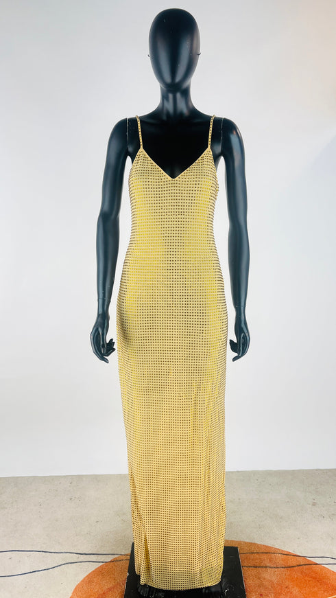 Abito lungo strass con cartellino