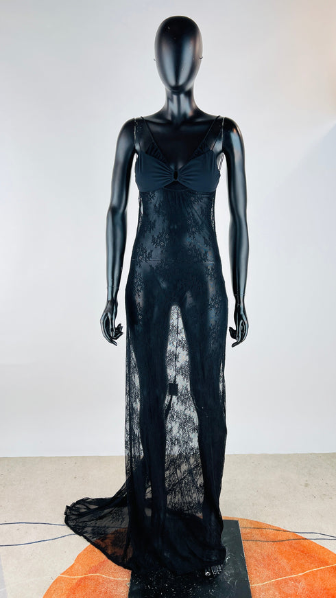 Abito lungo in pizzo