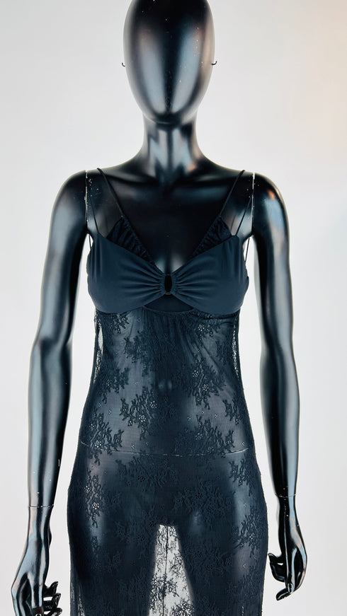 Abito lungo in pizzo