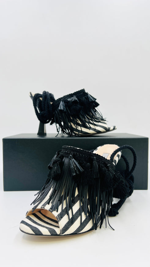 Mules righe e frange N.36