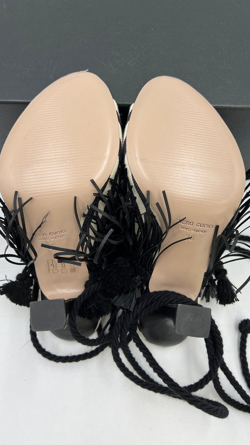 Mules righe e frange N.36
