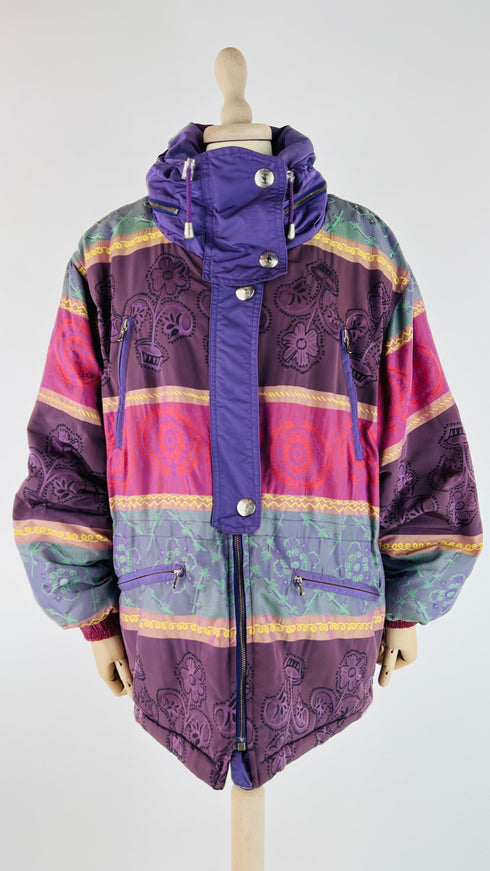 Piumino multicolor cappuccio