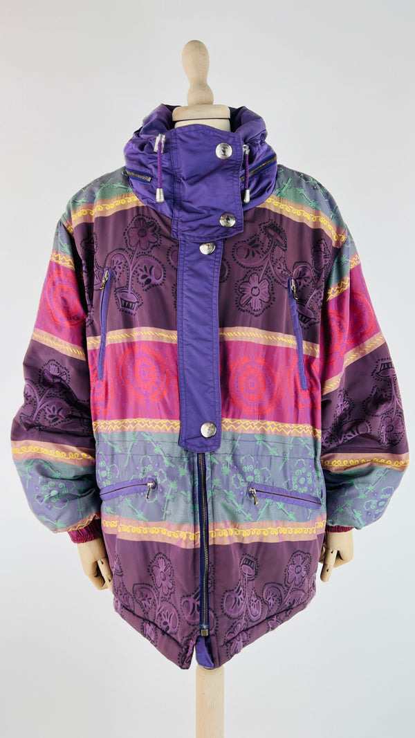Piumino multicolor cappuccio