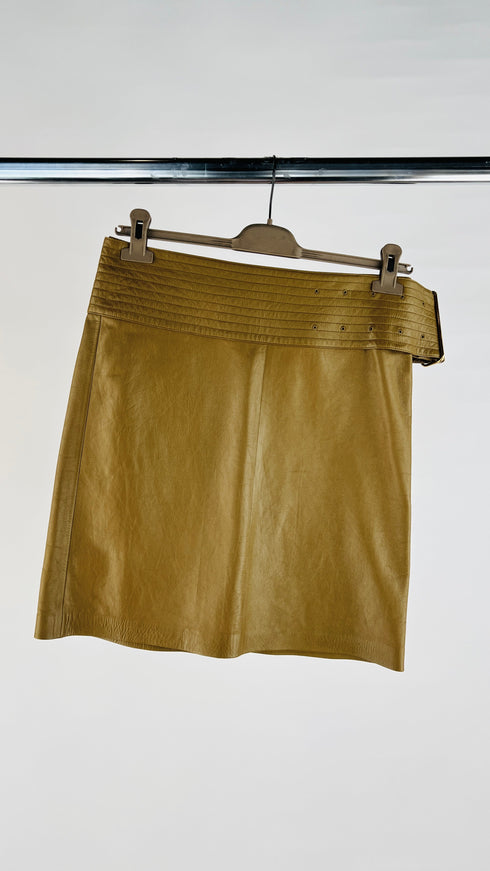 Gonna in pelle maxi cintura