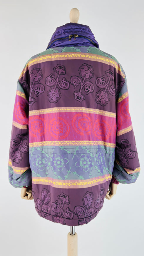 Piumino multicolor cappuccio