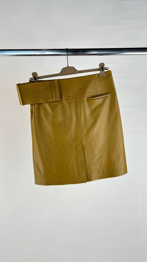 Gonna in pelle maxi cintura