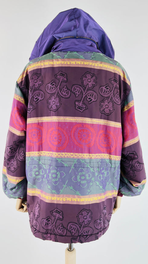 Piumino multicolor cappuccio