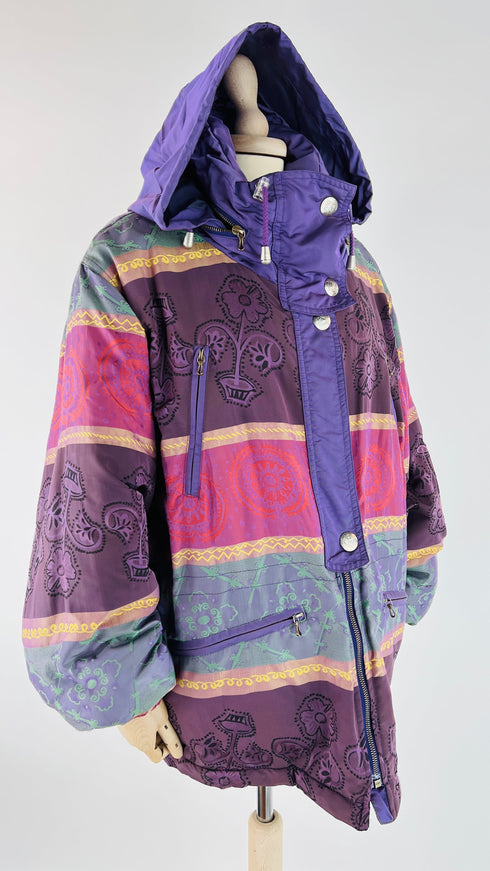 Piumino multicolor cappuccio