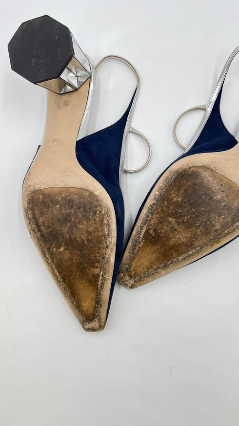 Slingback in suede N.39