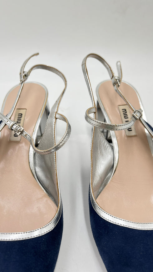 Slingback in suede N.39