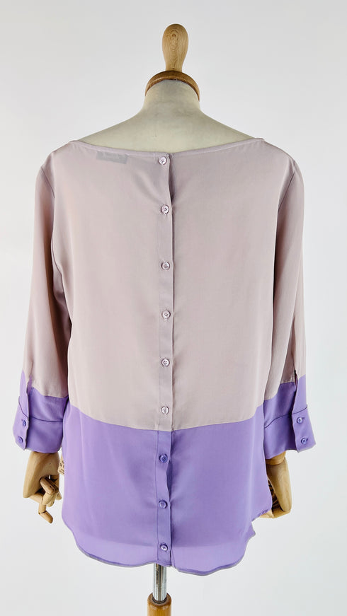 Blusa bicolor in seta