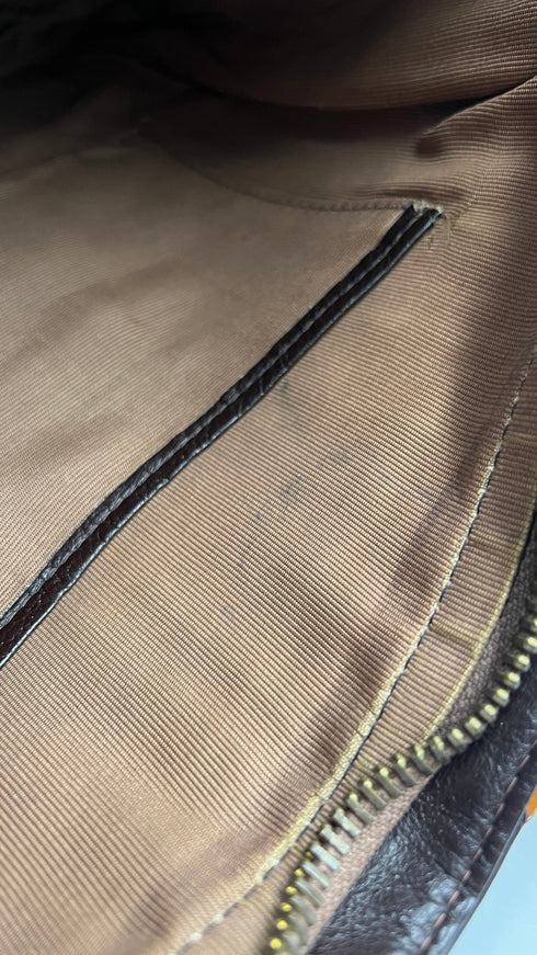 Borsa pelle a righe
