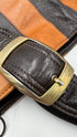 Borsa pelle a righe