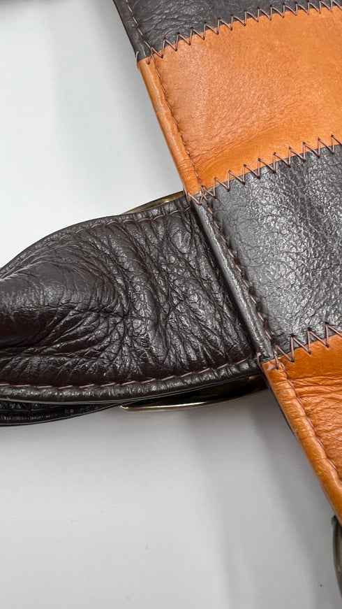 Borsa pelle a righe