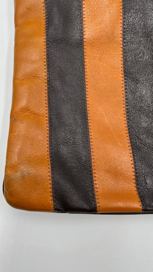 Borsa pelle a righe