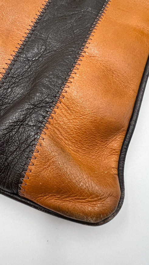 Borsa pelle a righe