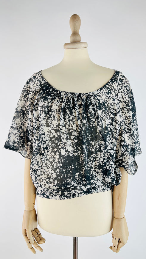 Blusa cotone-seta nera