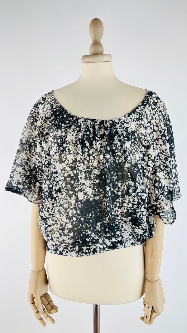 Blusa cotone-seta nera