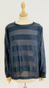 Blusa righe blu-navy e nero