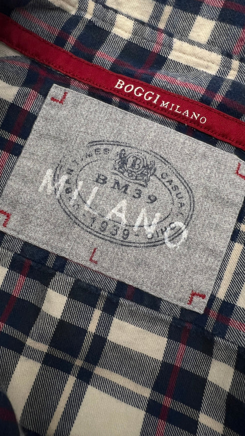 Camicia tartan blu e rosso