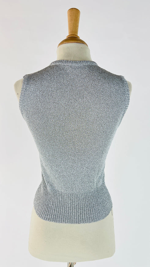 Top argento girocollo