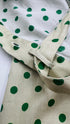 Camicia asimmetrica a pois con cartellino