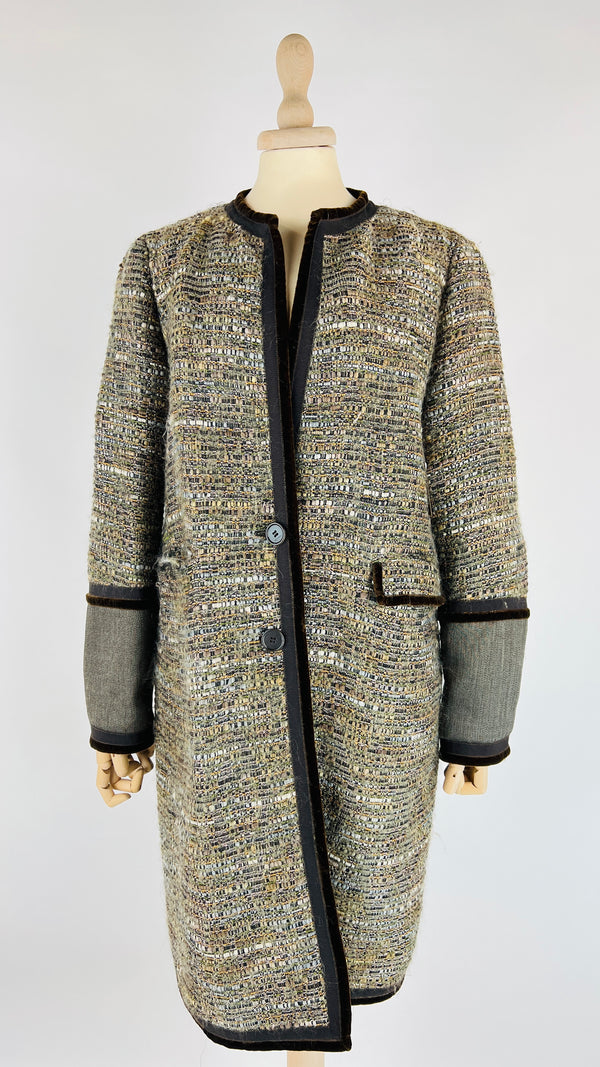 Soprabito in tweed e velluto