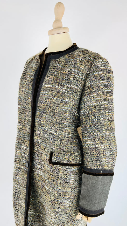 Soprabito in tweed e velluto