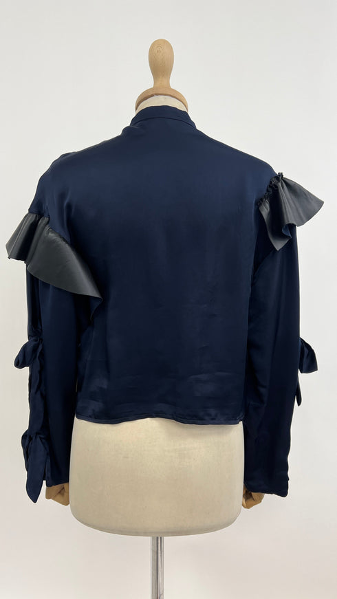 Camicia cropped con volant