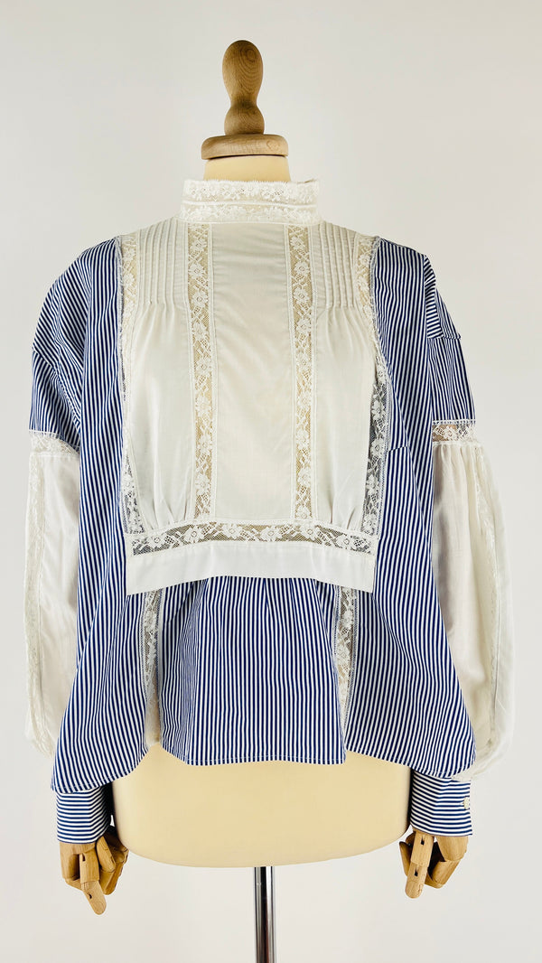 Blusa in cotone a righe