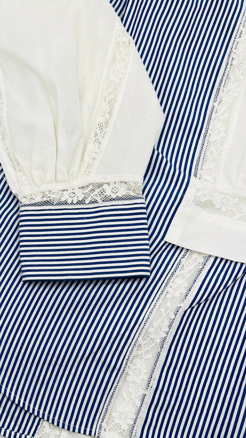 Blusa in cotone a righe