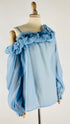 Top monospalla con ruche