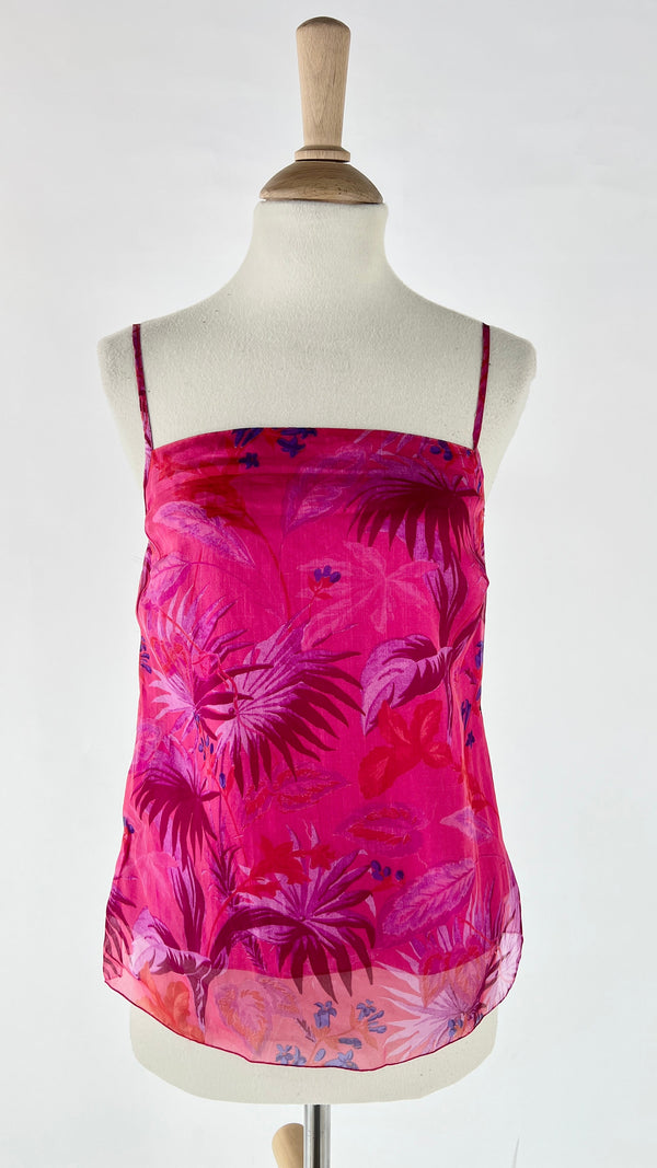 Top in seta fuxia