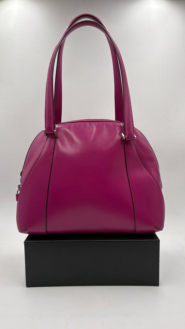 Borsa in pelle magenta
