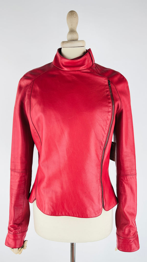 Giacca rossa in pelle
