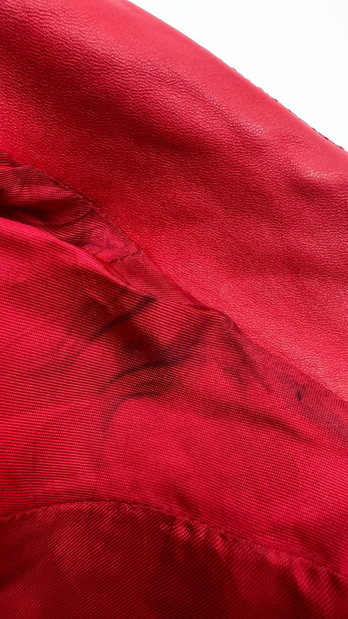 Giacca rossa in pelle