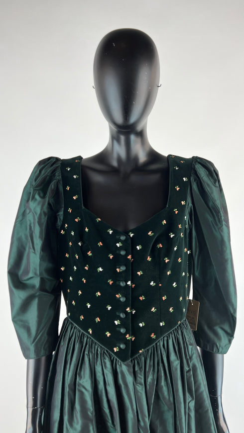 Abito lungo velluto a fiori