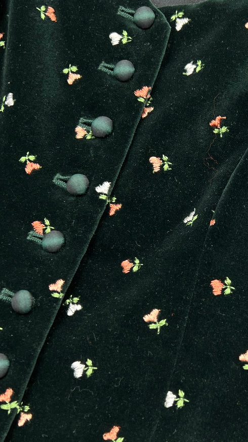 Abito lungo velluto a fiori