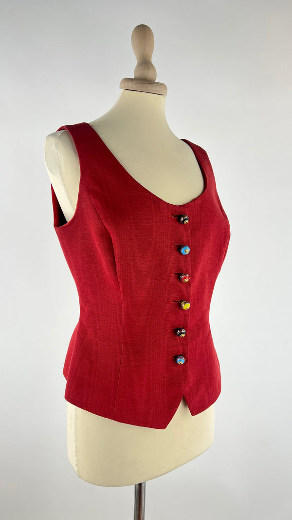 Gilet vintage con bottoni gioiello