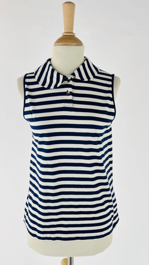 Polo a righe bianche blu