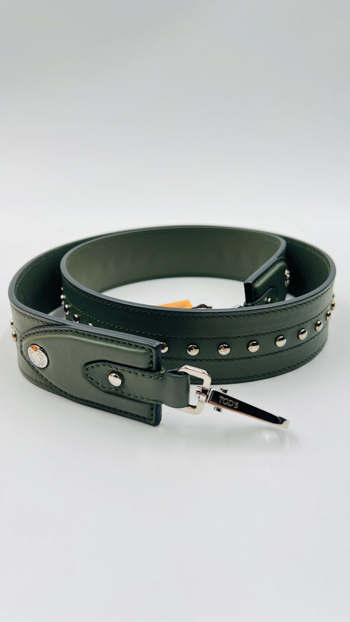 Tracolla in pelle con cartellino