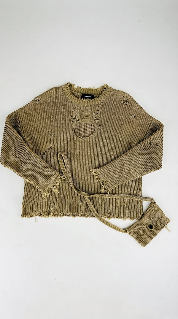 Maglia distressed con tracolla