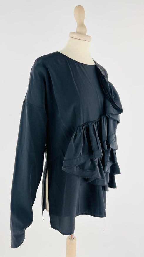 Longsleeve nera con ruche