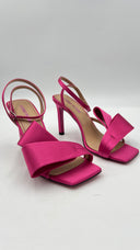 Sandali "Nora" in raso fucsia con box Luciano Padovan