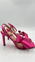 Sandali "Nora" in raso fucsia con box