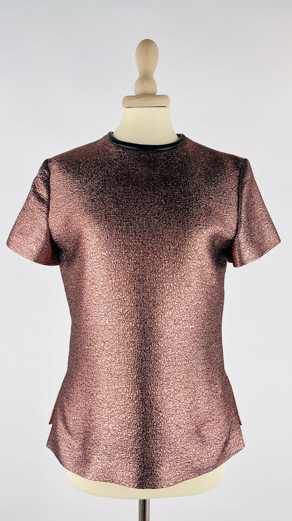 T-shirt rosa metallizzata