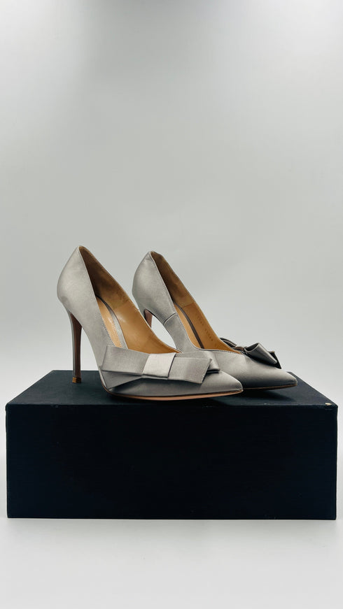 Décolleté raso argento N.37.5