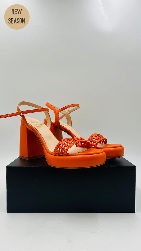 Sandali platform "Planet" arancio